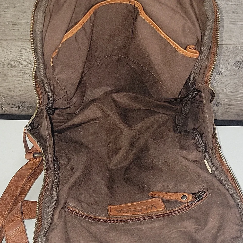Vilenca Holland for Anthropologie Cognac Brown Woven Leather Backpack